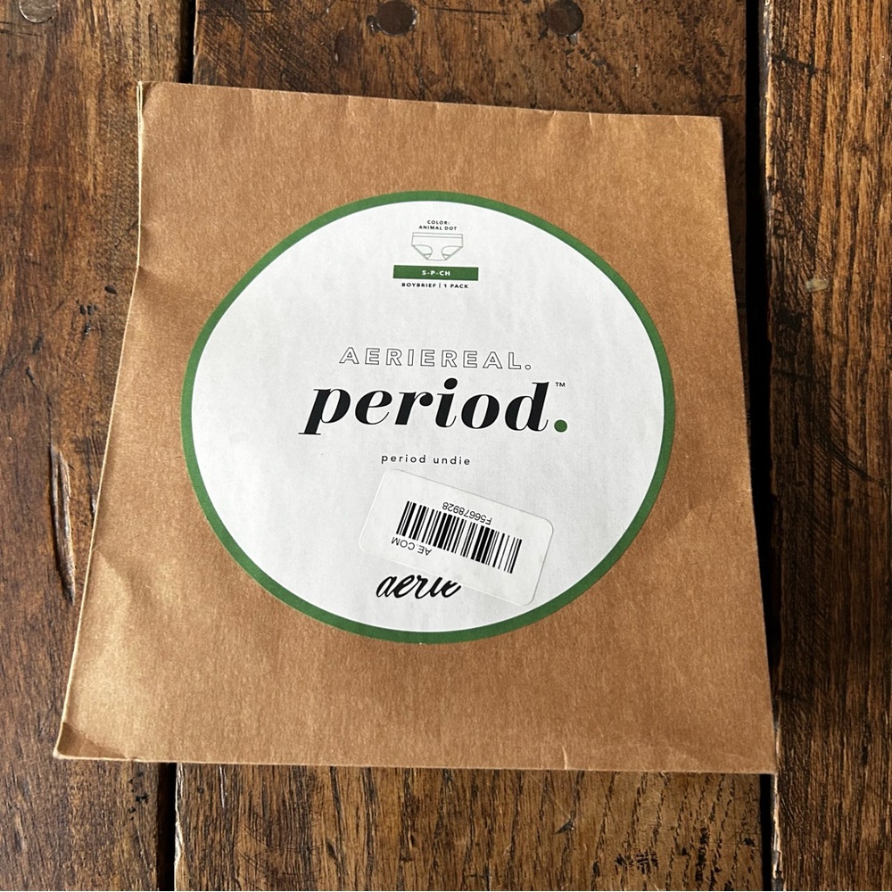 NWT Aerie Real Period Animal Dot Boybrief Undie, S Small